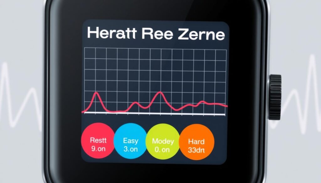 A highly detailed, scientifically accurate illustration of heart rate pacing zones displayed on a sleek, modern fitness tracker display. The foreground showcases the five distinct heart rate zones - resting, easy, moderate, hard, and maximum - each represented by a clean, color-coded segment. The middle ground features a minimalist grid overlay, providing visual cues for the zones' precise thresholds. The background subtly depicts a pulsing heart rate graph, accentuating the dynamic nature of this physiological data. The overall composition conveys a sense of precision, clarity, and the importance of understanding one's personal heart rate patterns for optimal athletic performance.