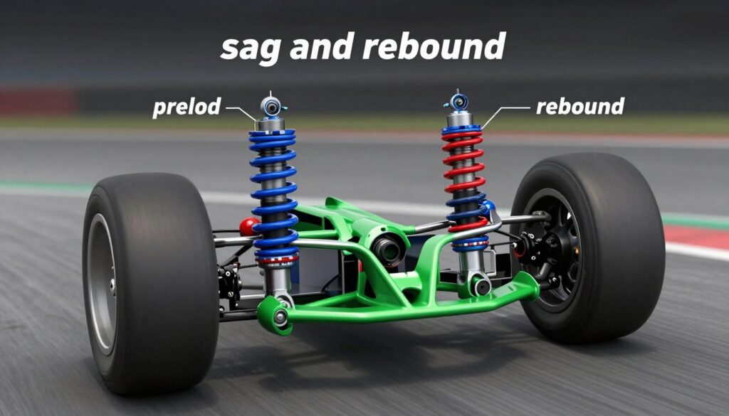 sag and rebound suspension diagram showing preload and damping sag and rebound suspension diagram showing preload and damping